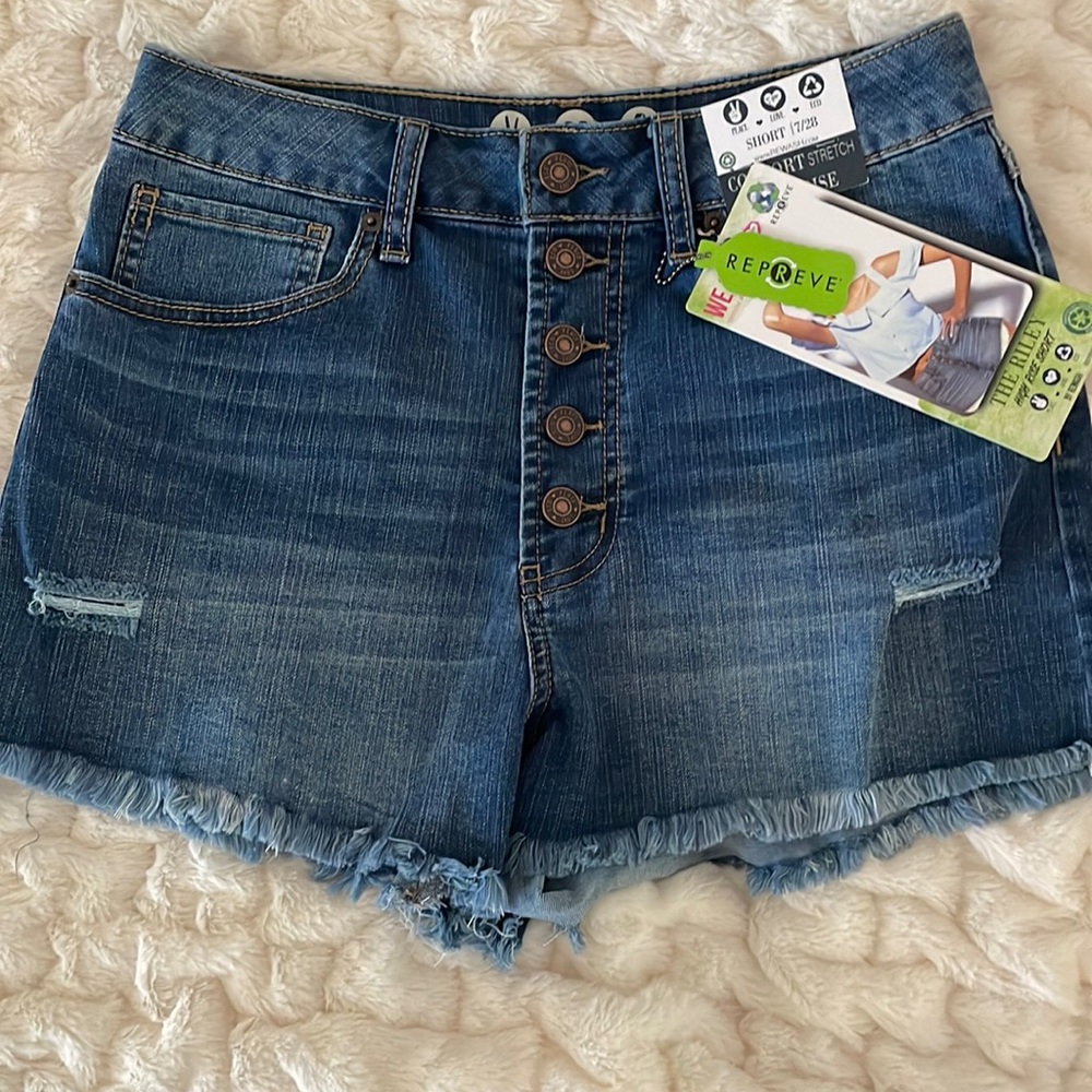 High rise, distressed, Jean shorts, never worn.